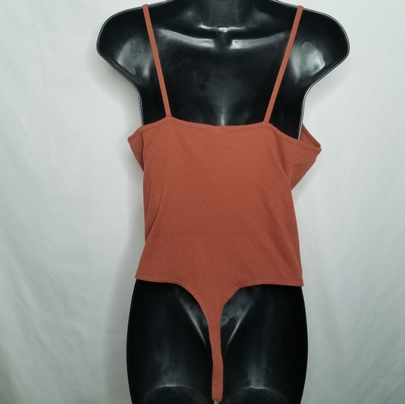 bp ribbed knit v neckline thong bodysuit - Picture 5 of 9
